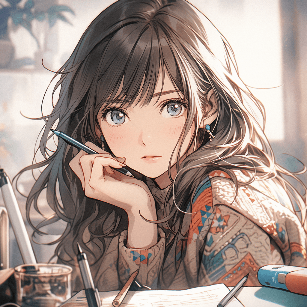 Beginner Chinese Reading Practice — Me, the Artist a woman holding a pencil