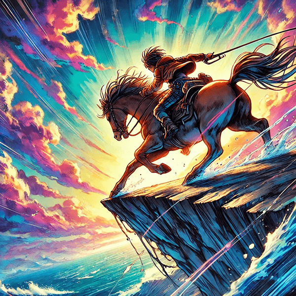 懸崖勒馬 Chinese idiom chengdu horse at edge of cliff